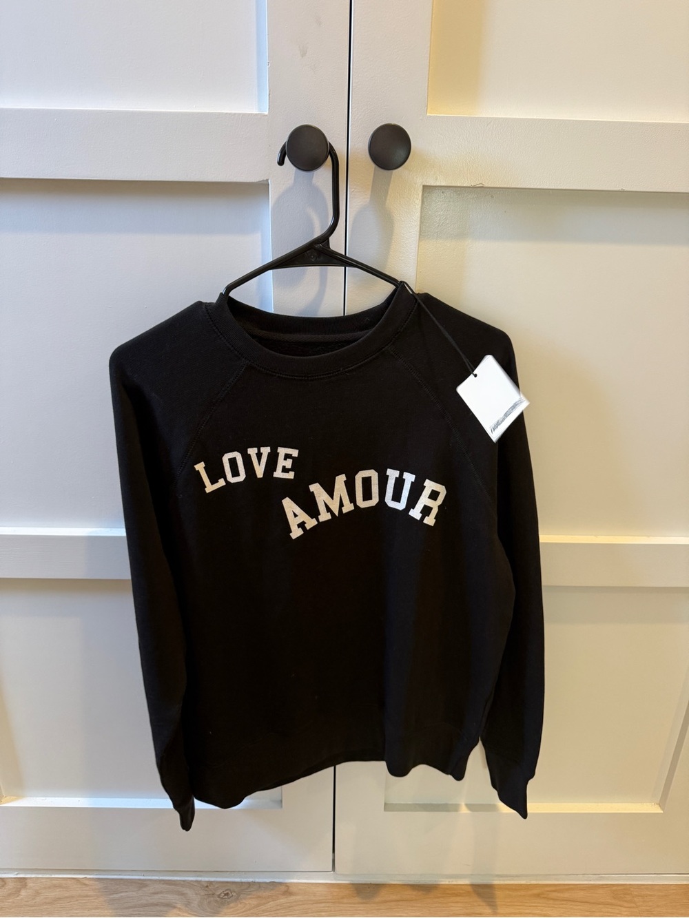 Zadig & Voltaire Black Sweatshirt with White 'AMOUR' Lettering